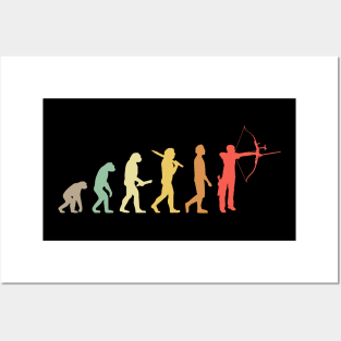 Retro Archery Evolution Gift For Archers & Bowmen Posters and Art